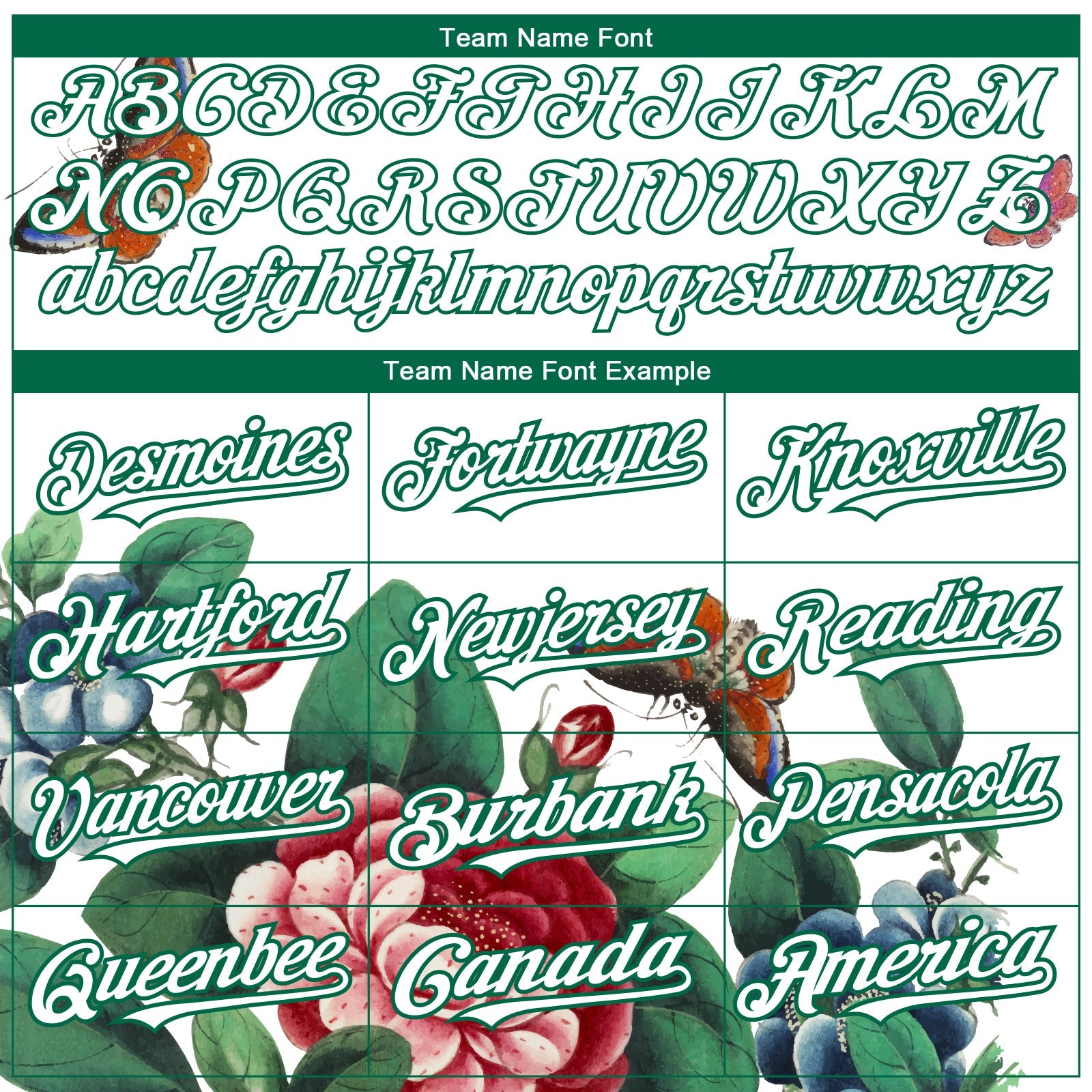 Custom White Kelly Green 3D Pattern Design Animal Butterfly And Flower Authentic Baseball Jersey view 4