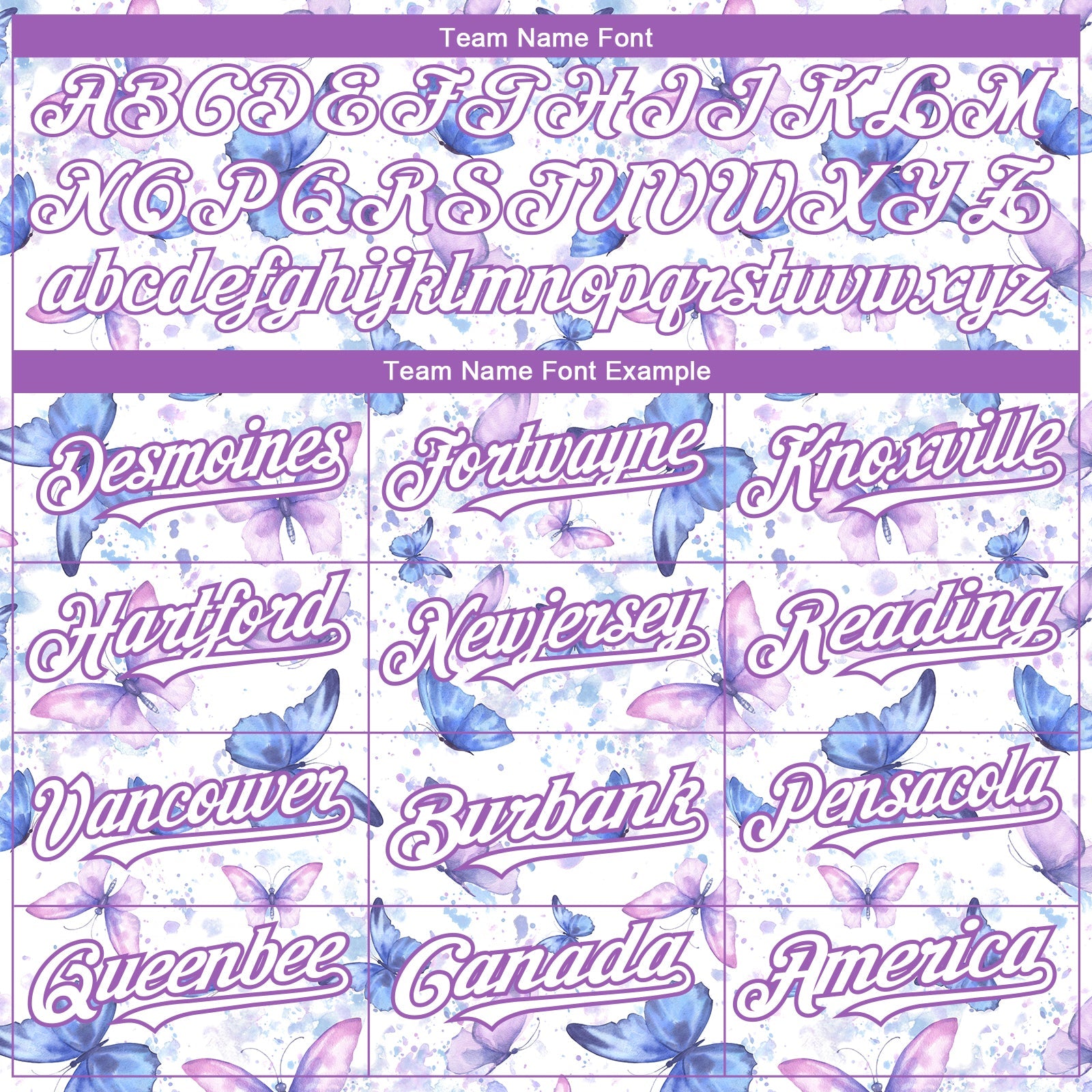 Custom White Medium Purple 3D Pattern Design Animal Butterfly Authentic Baseball Jersey view 4