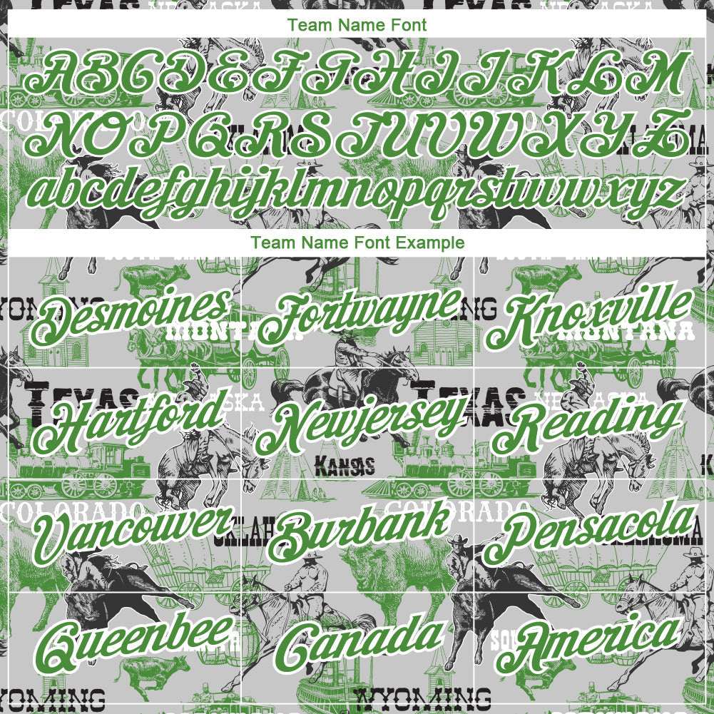Custom White Aurora Green 3D Pattern Design Cowboy Rodeo Performance T-Shirt view 3