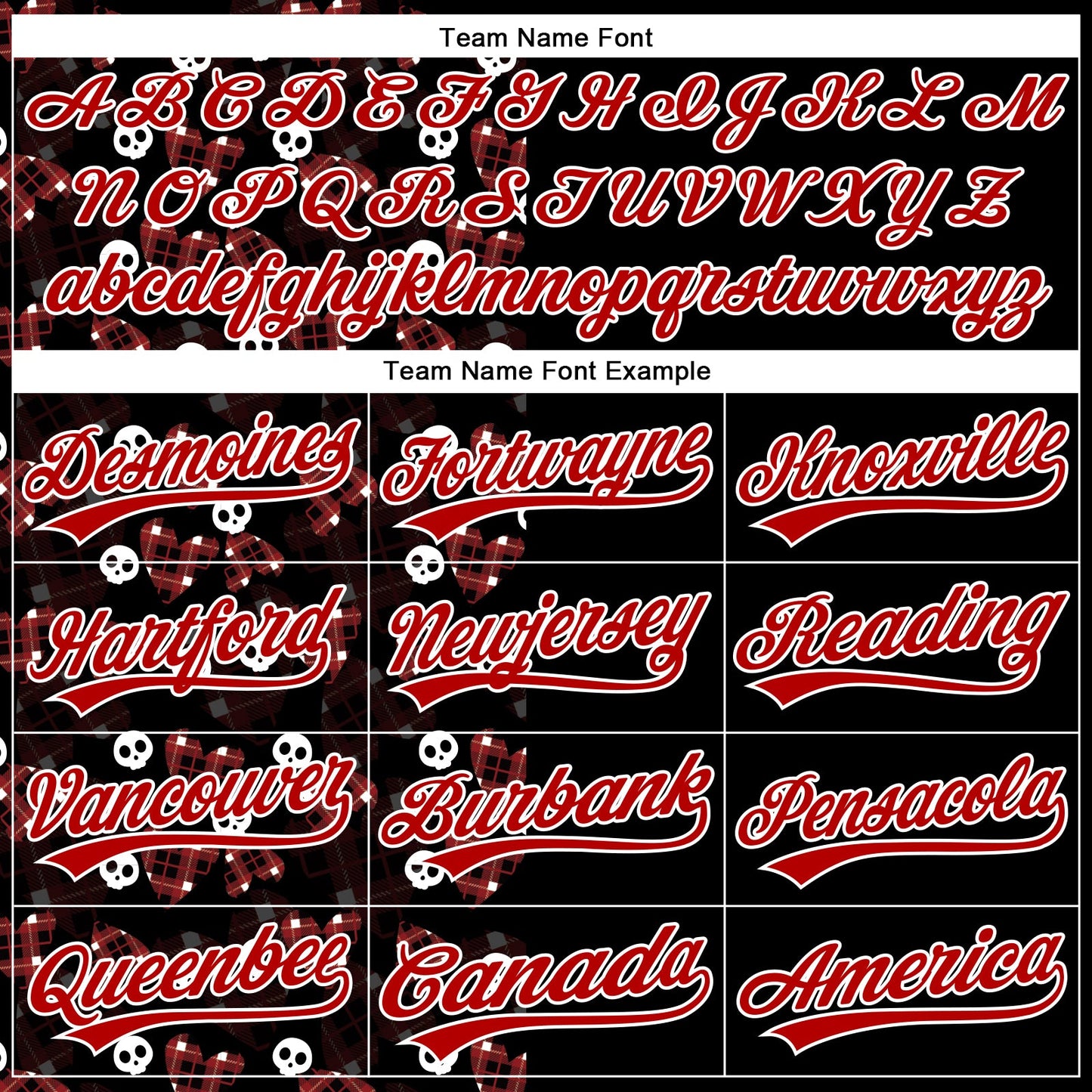 Custom Black Red-White 3D Gothic Style Skull Authentic Baseball Jersey view 4