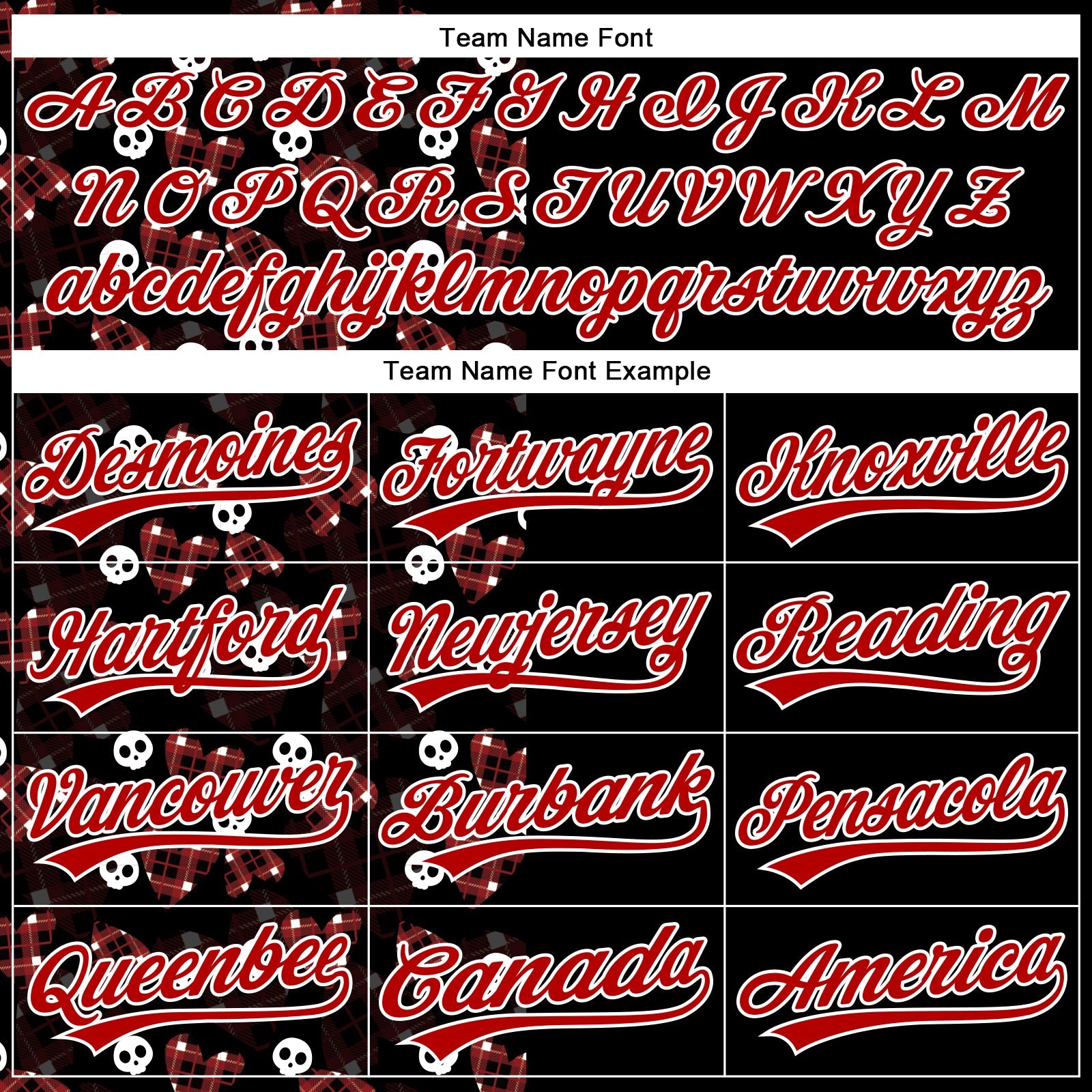 Custom Black Red-White 3D Gothic Style Skull Authentic Baseball Jersey view 4