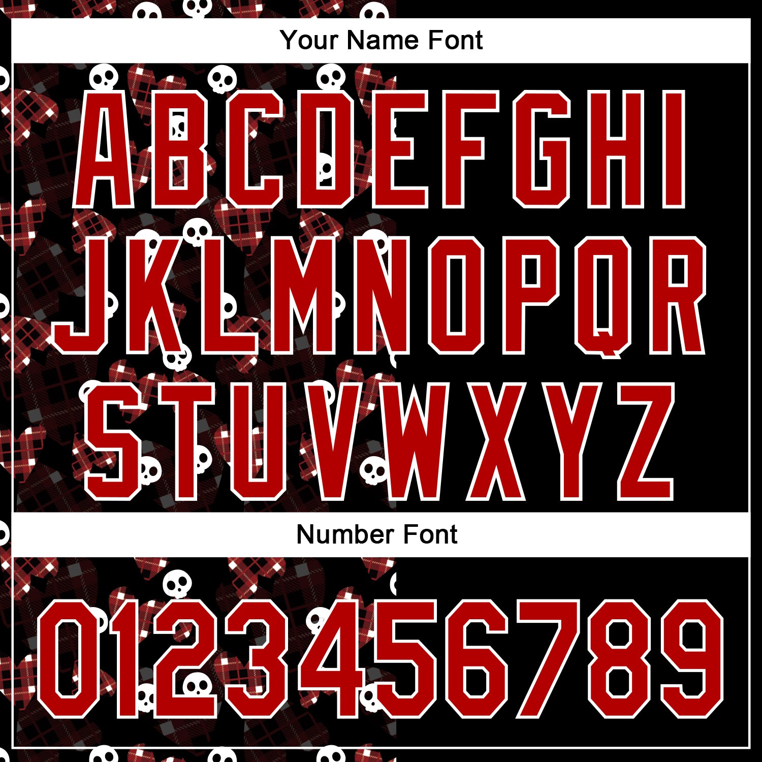 Custom Black Red-White 3D Gothic Style Skull Authentic Baseball Jersey view 5