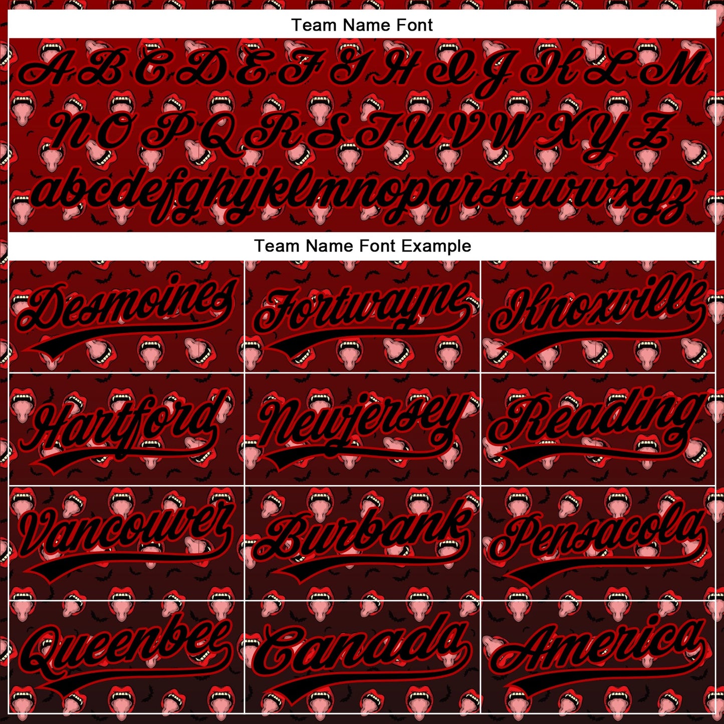 Custom Red Black 3D Pattern Design Gothic Style Devil Authentic Baseball Jersey view 4