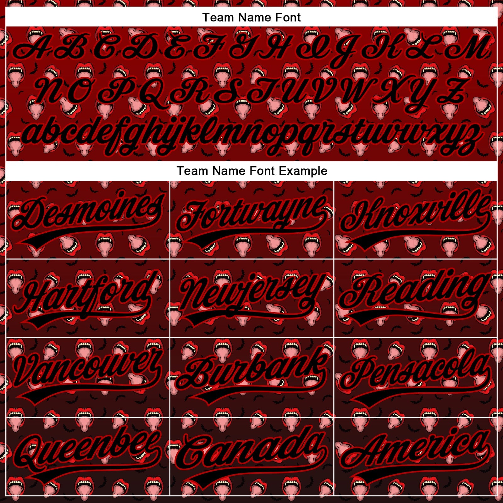 Custom Red Black 3D Pattern Design Gothic Style Devil Authentic Baseball Jersey view 4