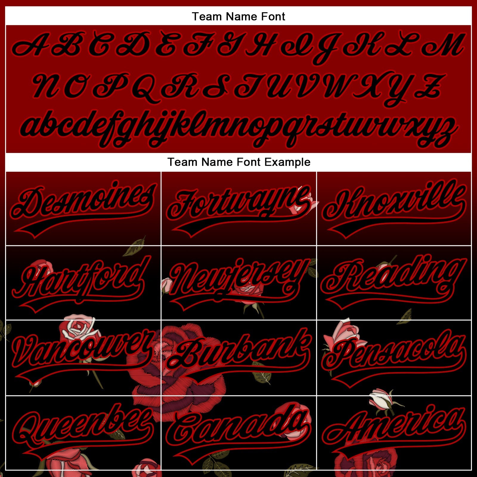 Custom Crimson Black-Red 3D Pattern Design Gothic Style Rose Authentic Baseball Jersey view 4
