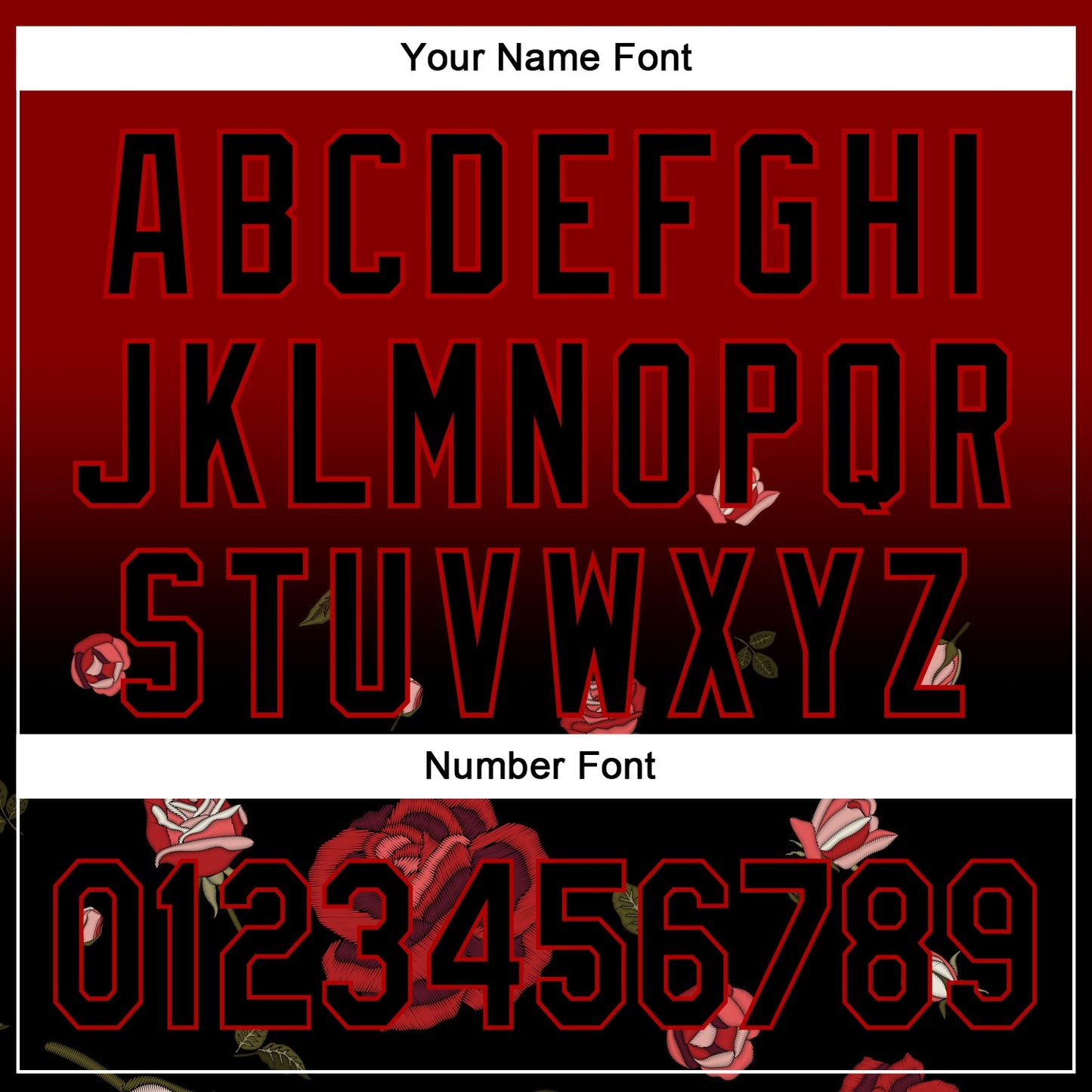 Custom Crimson Black-Red 3D Pattern Design Gothic Style Rose Authentic Baseball Jersey view 5