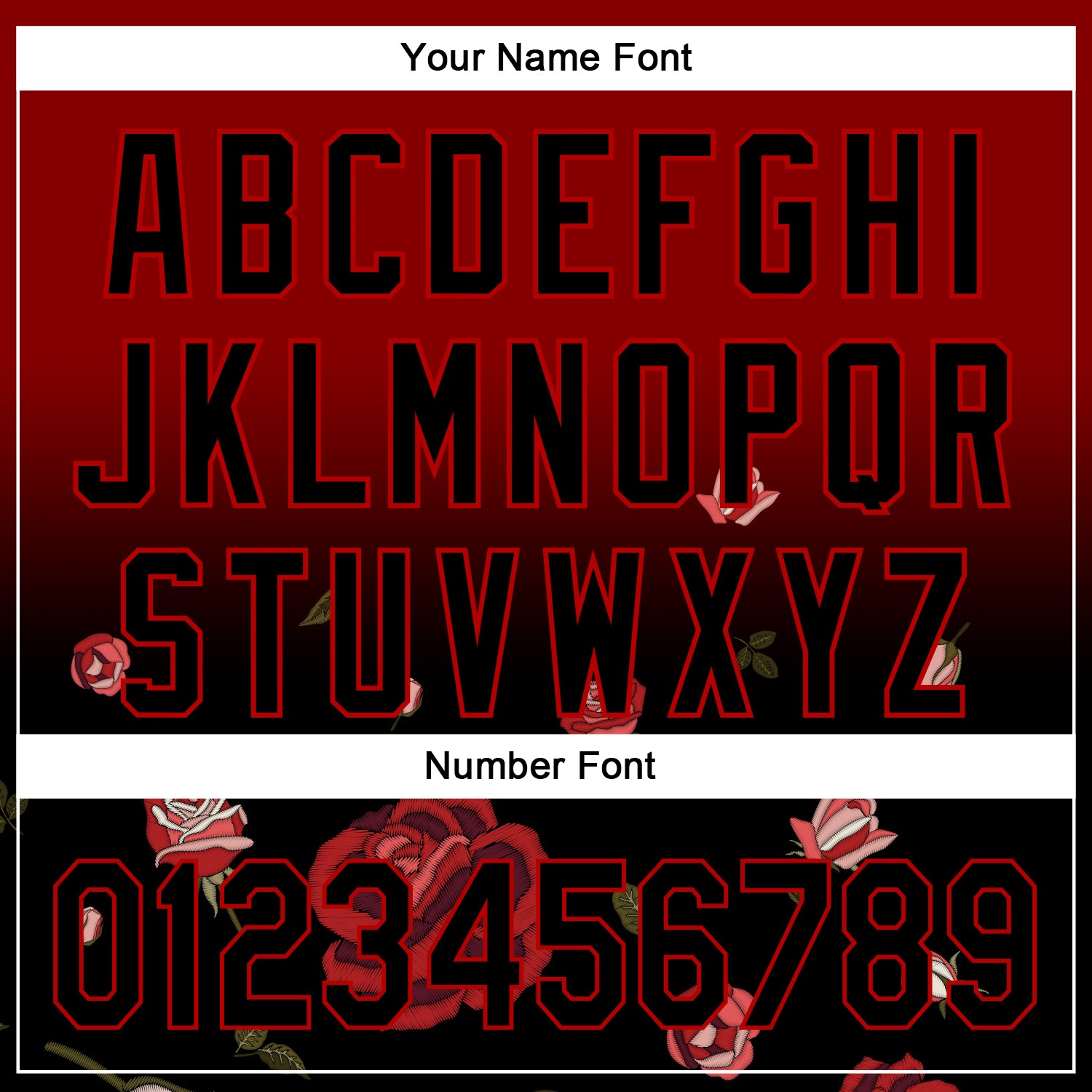 Custom Crimson Black-Red 3D Pattern Design Gothic Style Rose Authentic Baseball Jersey view 5