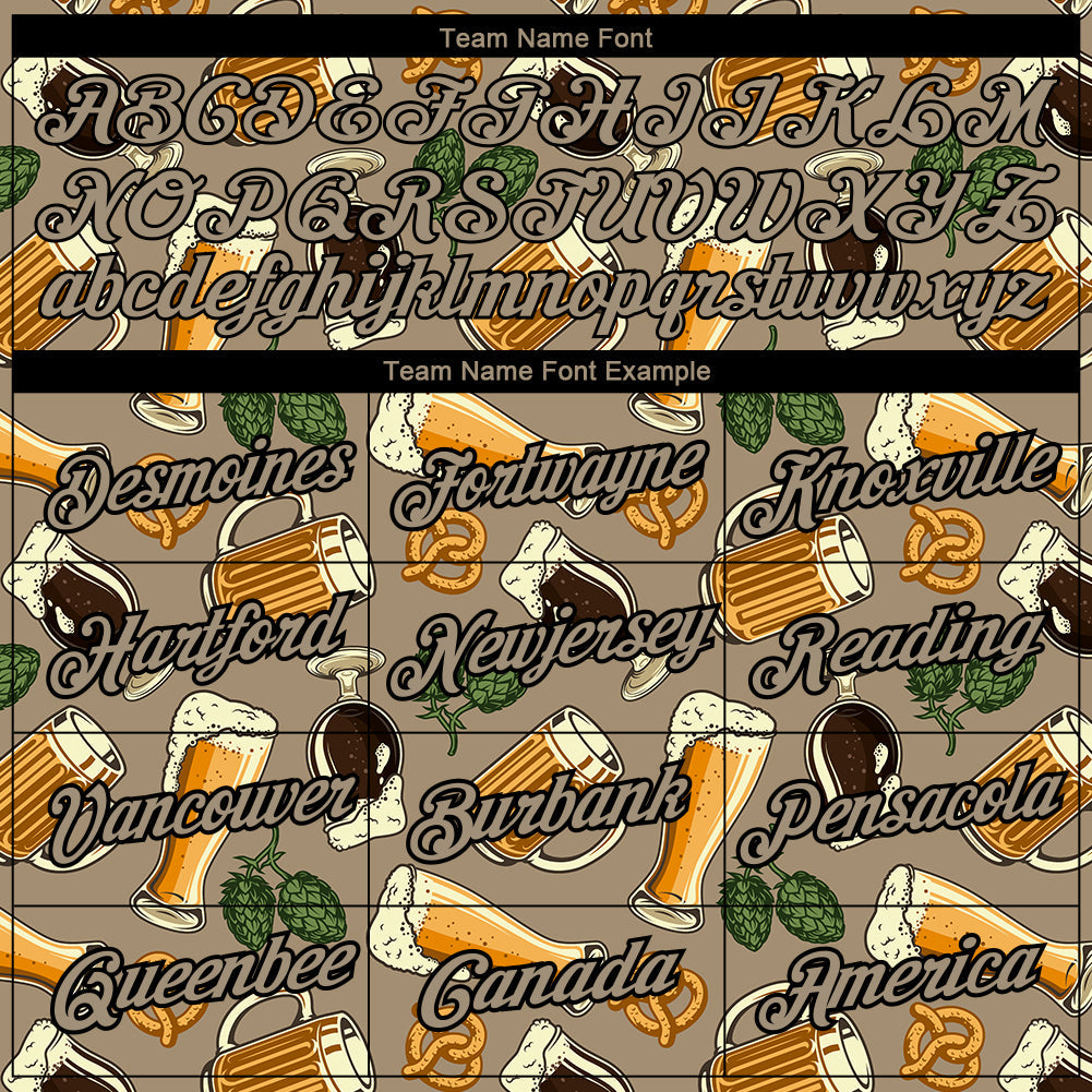Custom Wheat Black 3D Pattern Design Oktoberfest Beer Festival Performance T-Shirt view 3
