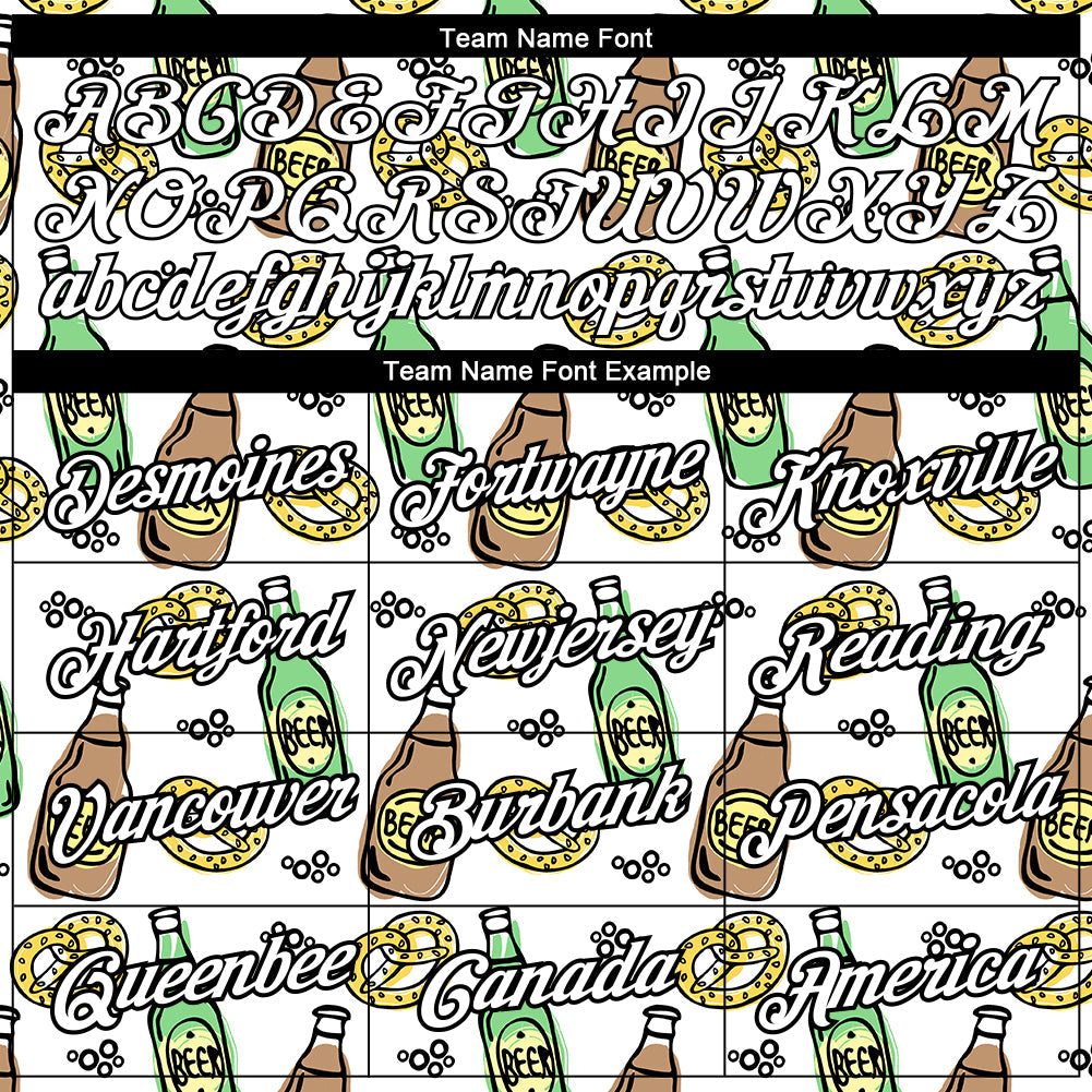 Custom White Black 3D Pattern Design Oktoberfest Beer Festival Performance T-Shirt view 3