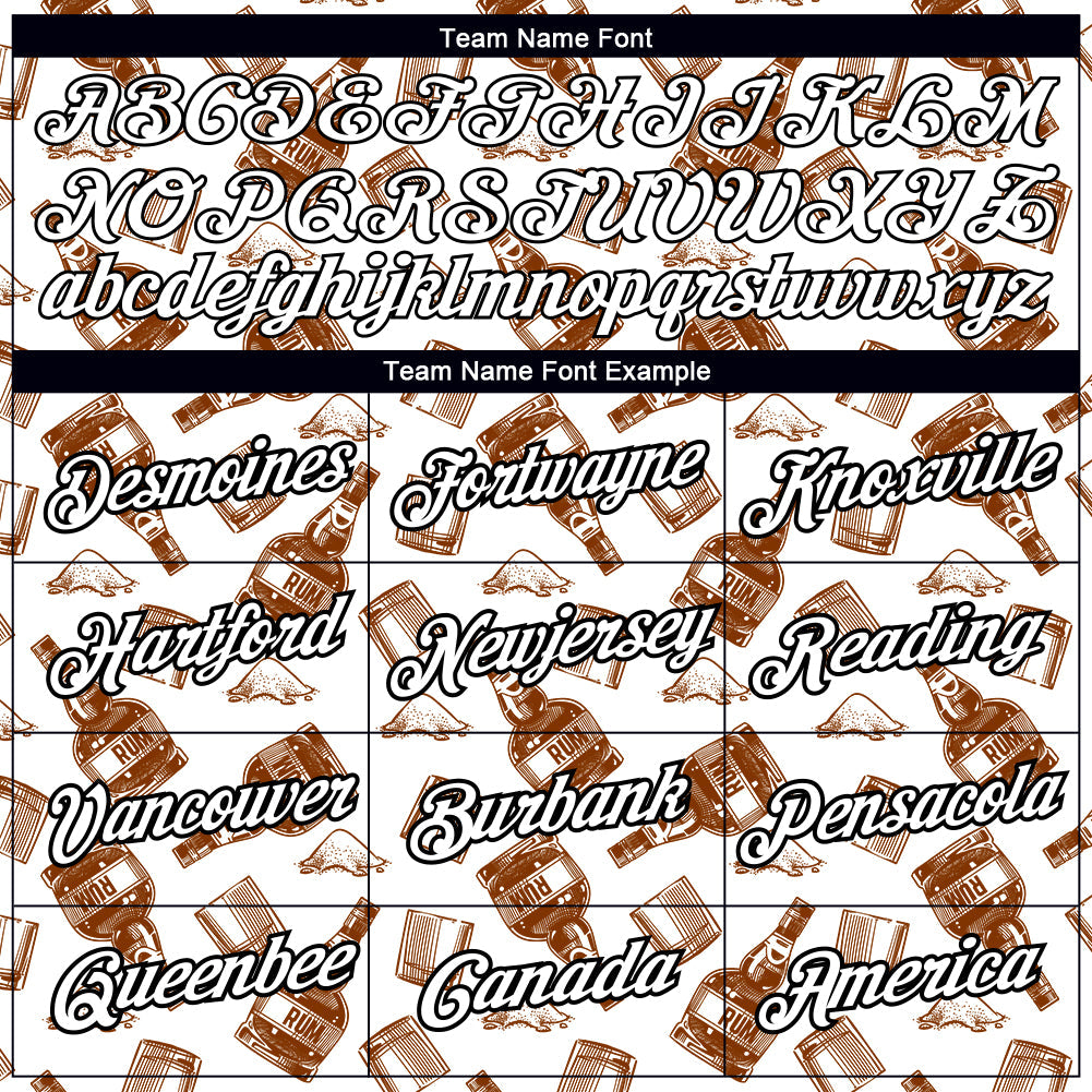 Custom White Black 3D Pattern Design Rum Performance T-Shirt view 3