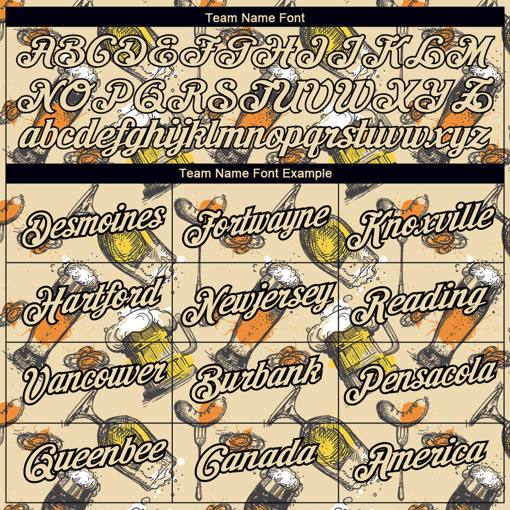 Custom City Cream Black 3D Pattern Design Oktoberfest Beer Festival Performance T-Shirt view 3