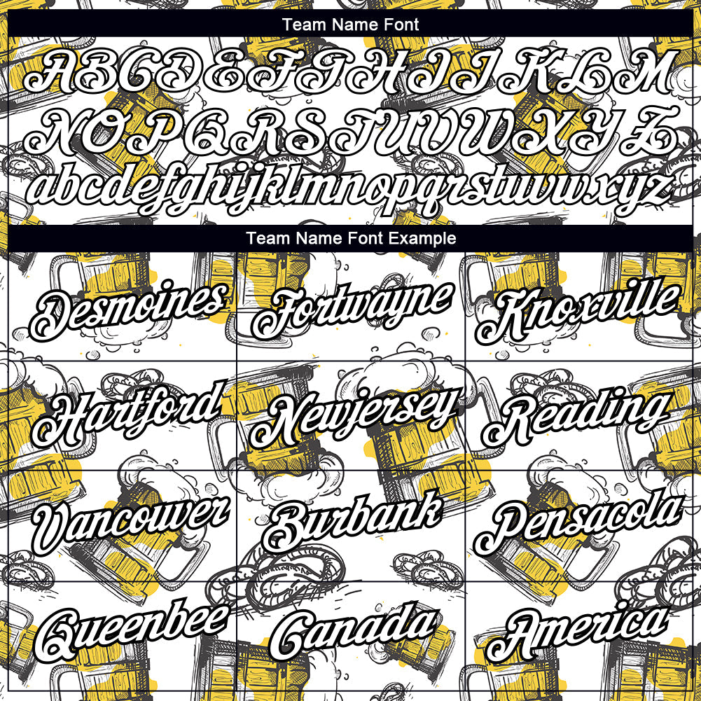 Custom White Black 3D Pattern Design Oktoberfest Beer Festival Performance T-Shirt view 3