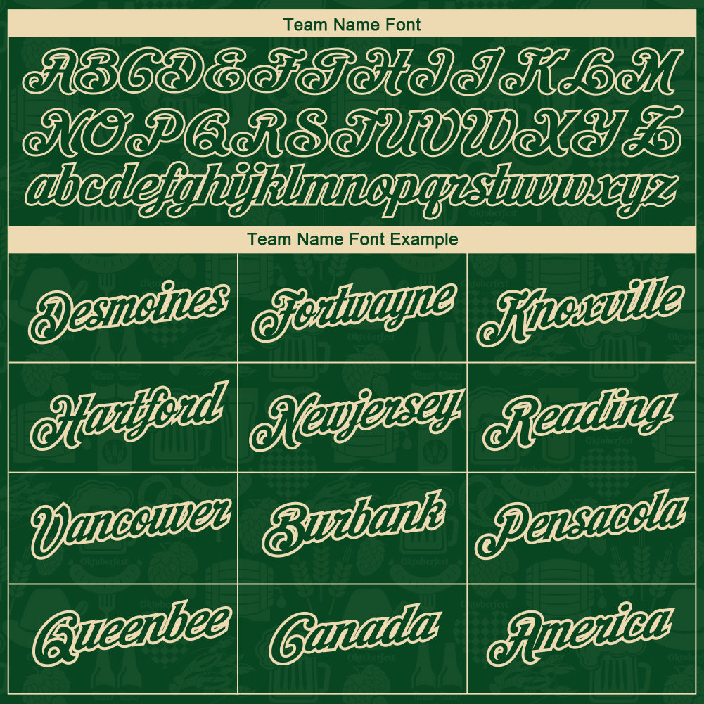 Custom Green City Cream 3D Pattern Design Oktoberfest Beer Festival Performance T-Shirt view 3