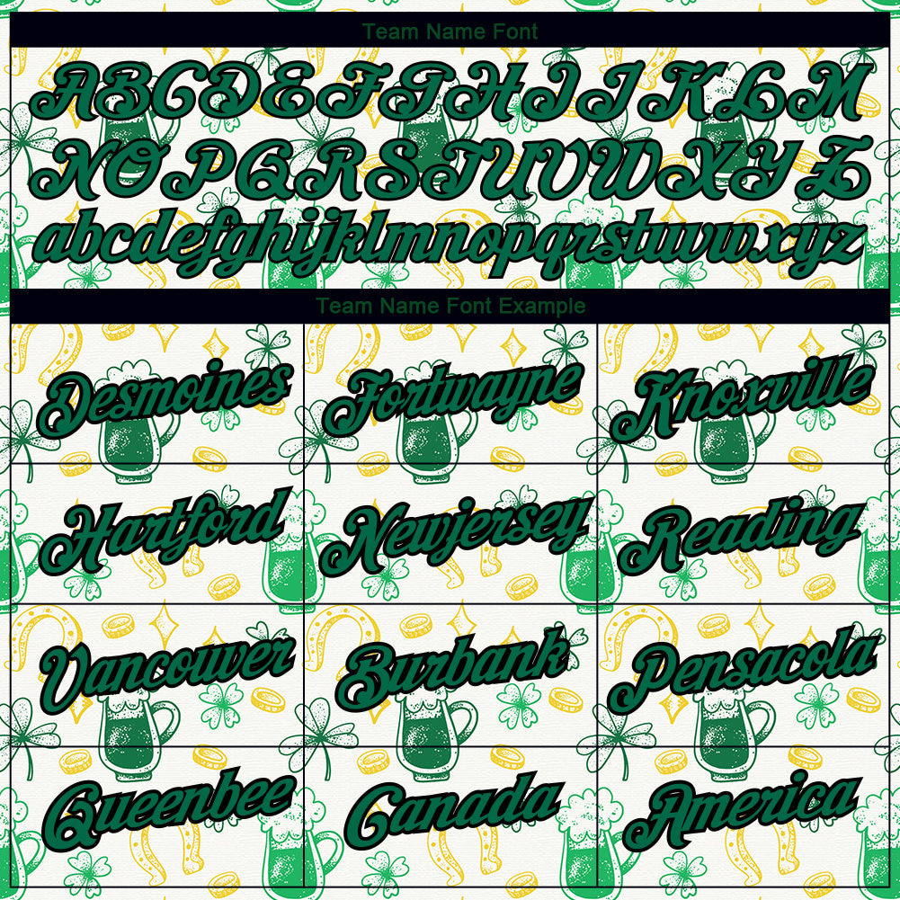 Custom White Kelly Green-Black 3D Pattern Design Beer And St.Patrick's Day Performance T-Shirt view 3