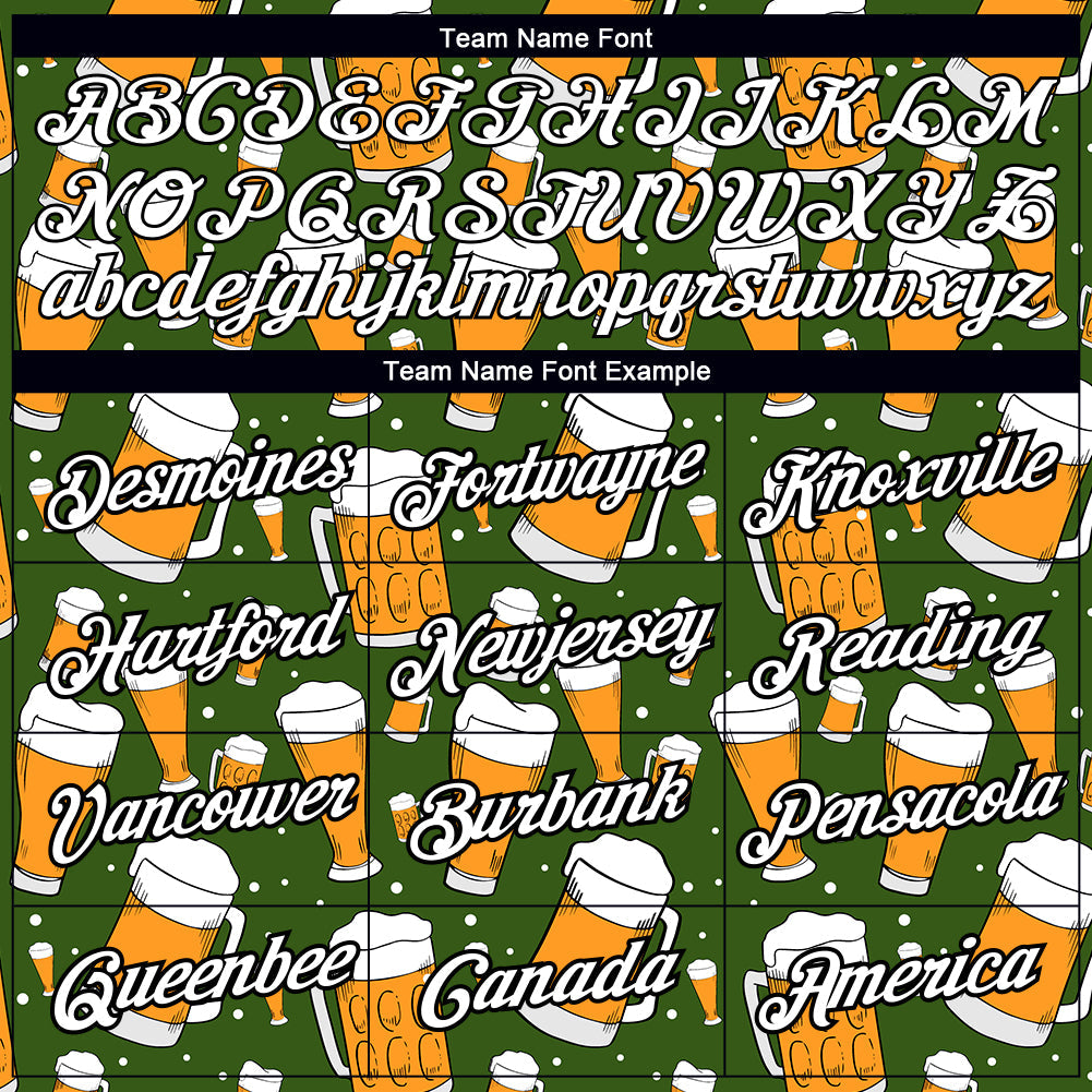 Custom Green White-Black 3D Pattern Design Beer Performance T-Shirt view 3