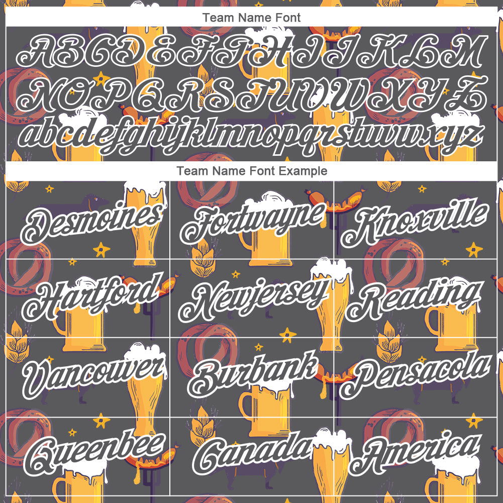 Custom Steel Gray White 3D Pattern Design Oktoberfest Beer Festival Performance T-Shirt view 3