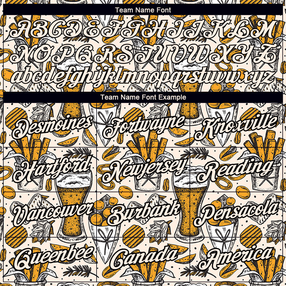 Custom Cream Black 3D Pattern Design Oktoberfest Beer Festival Performance T-Shirt view 3