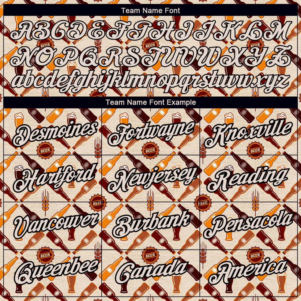 Custom Cream Black 3D Pattern Design Oktoberfest Beer Festival Performance T-Shirt view 3