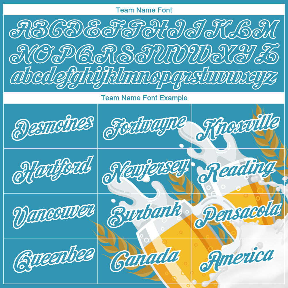 Custom Panther Blue White 3D Pattern Design Oktoberfest Beer Festival Performance T-Shirt view 3