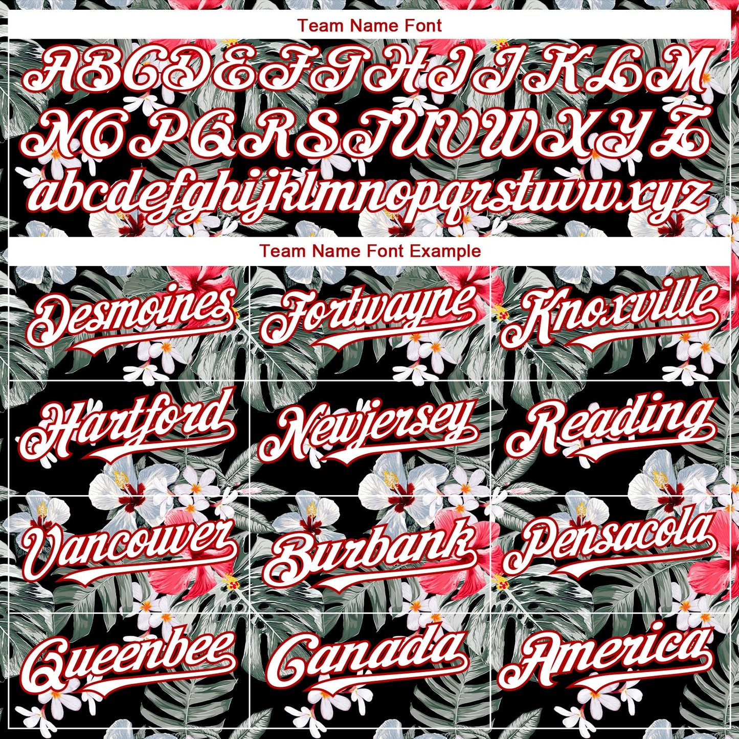 Custom Black White-Red 3D Pattern Design Tropical Hawaii Plant Authentic Baseball Jersey view 4