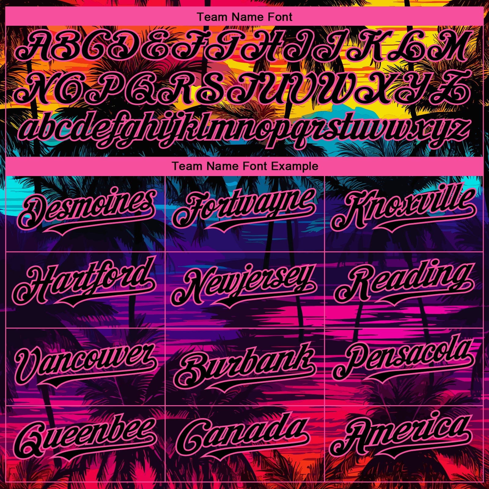 Custom Black Pink 3D Pattern Design Tropical Hawaii Palms Trees Authentic Baseball Jersey view 4