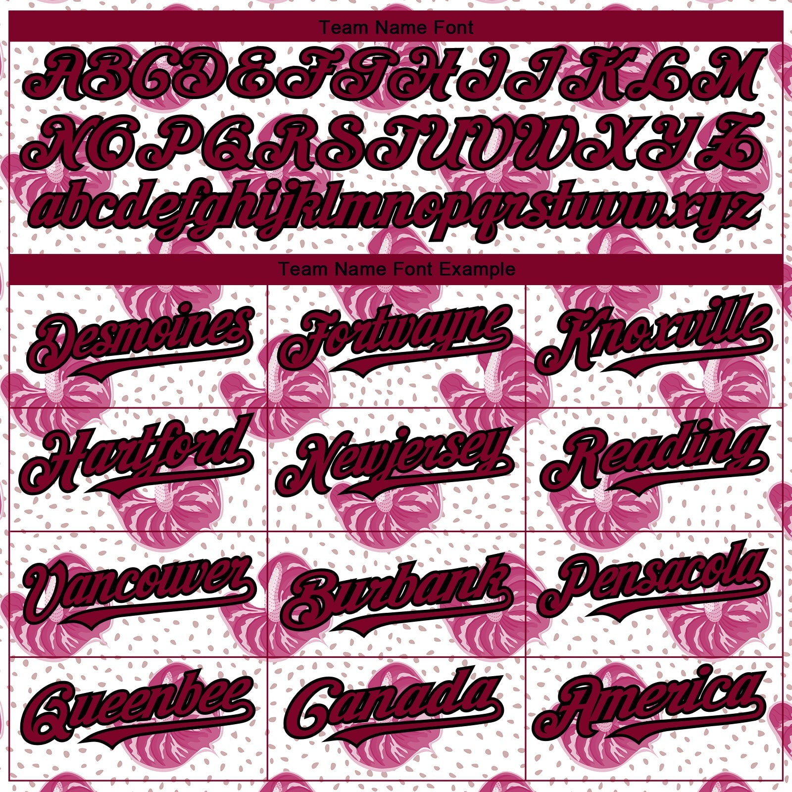 Custom White Maroon-Black 3D Pattern Design Tropical Anthurium Flower Authentic Baseball Jersey view 4