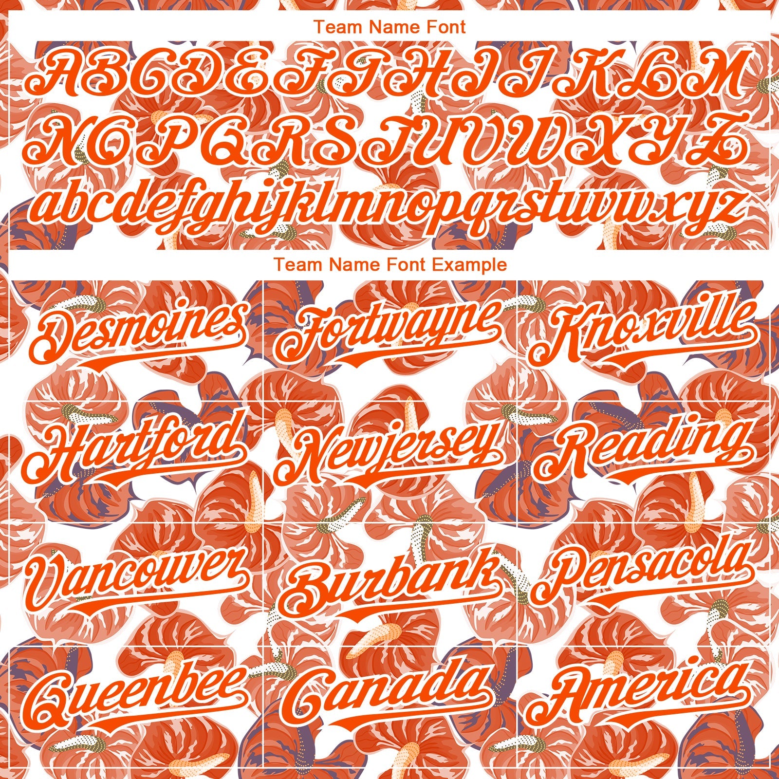 Custom White Orange 3D Pattern Design Tropical Anthurium Flower Authentic Baseball Jersey view 4