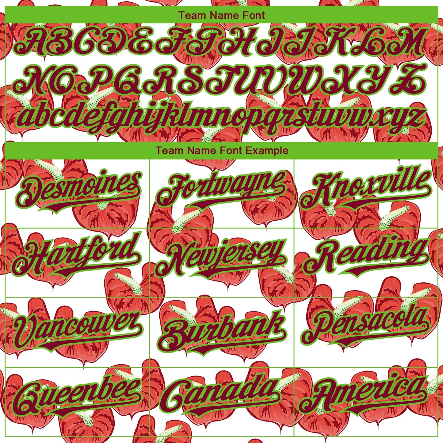 Custom White Maroon-Aurora Green 3D Pattern Design Tropical Anthurium Flower Authentic Baseball Jersey view 4