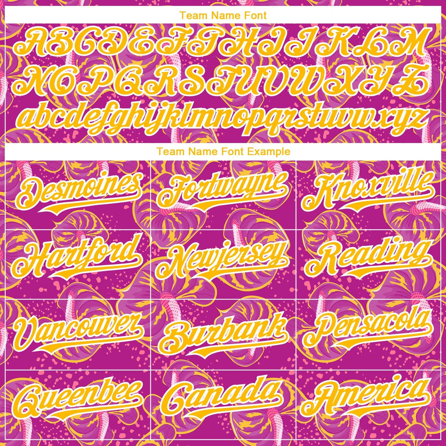 Custom Deep Pink Gold-White 3D Pattern Design Tropical Anthurium Flower Authentic Baseball Jersey view 4
