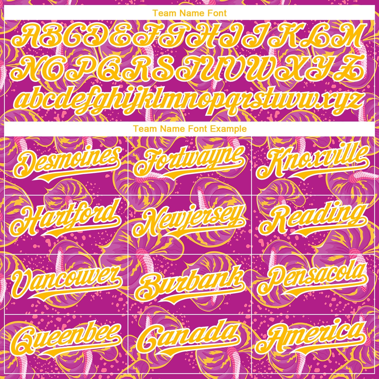 Custom Deep Pink Gold-White 3D Pattern Design Tropical Anthurium Flower Authentic Baseball Jersey view 4