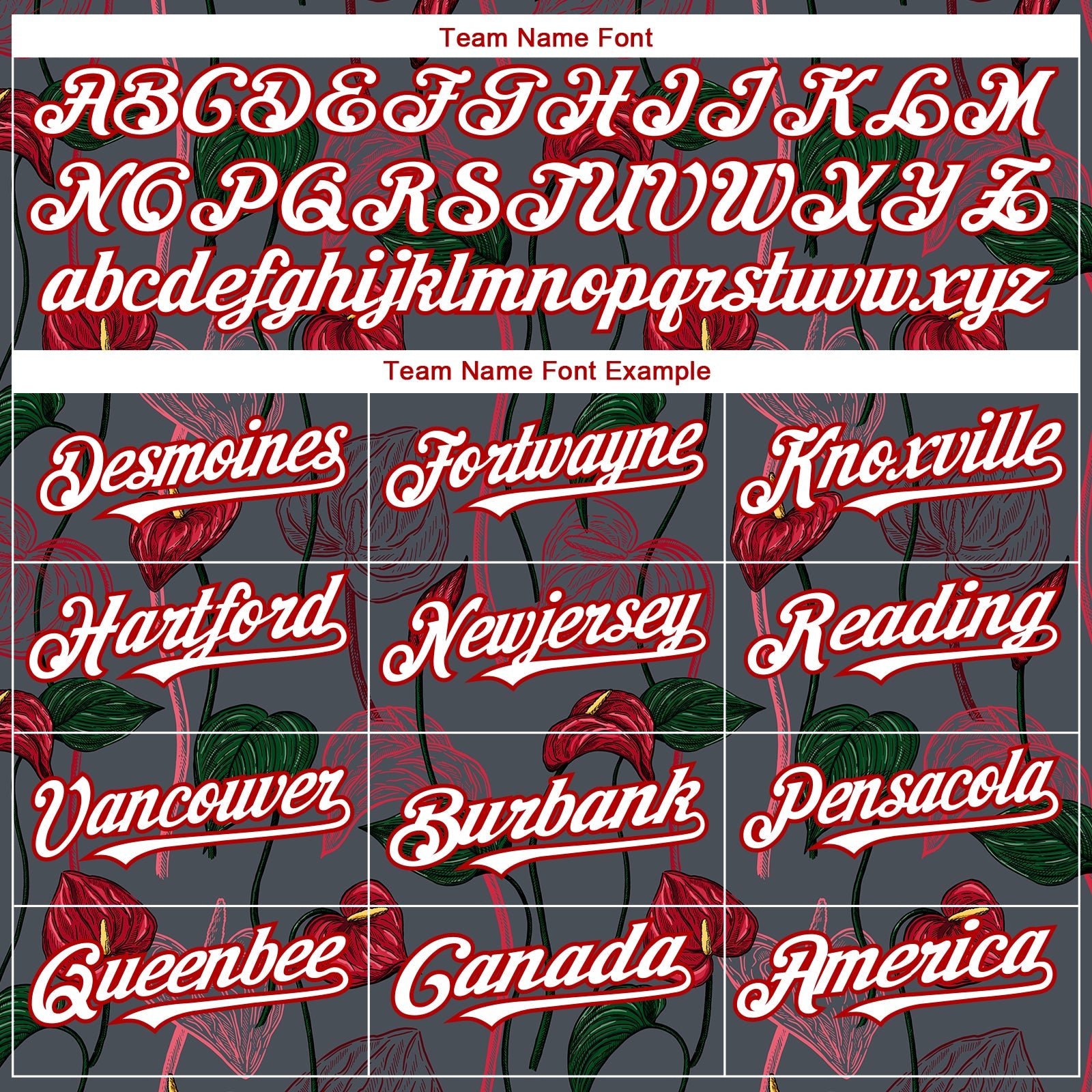 Custom Gray White-Red 3D Pattern Design Tropical Anthurium Flower Authentic Baseball Jersey view 4