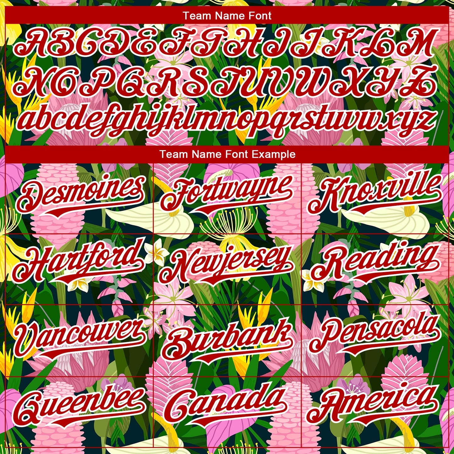 Custom Kelly Green Red-White 3D Pattern Design Tropical Anthurium Flower Authentic Baseball Jersey view 4