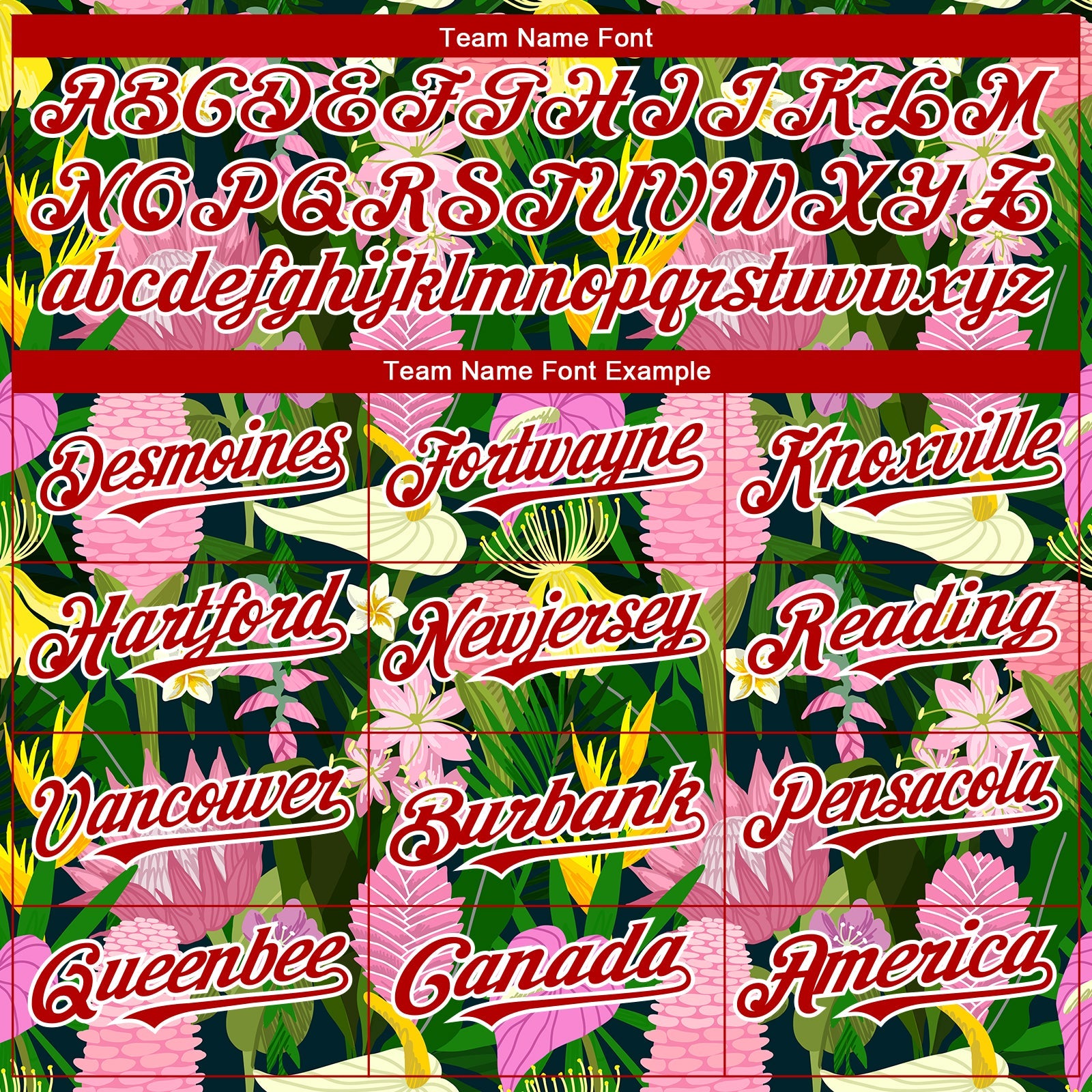 Custom Kelly Green Red-White 3D Pattern Design Tropical Anthurium Flower Authentic Baseball Jersey view 4