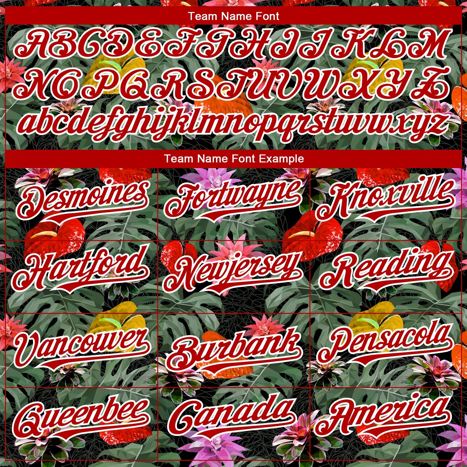 Custom Kelly Green Red-White 3D Pattern Design Tropical Anthurium Flower Authentic Baseball Jersey view 4