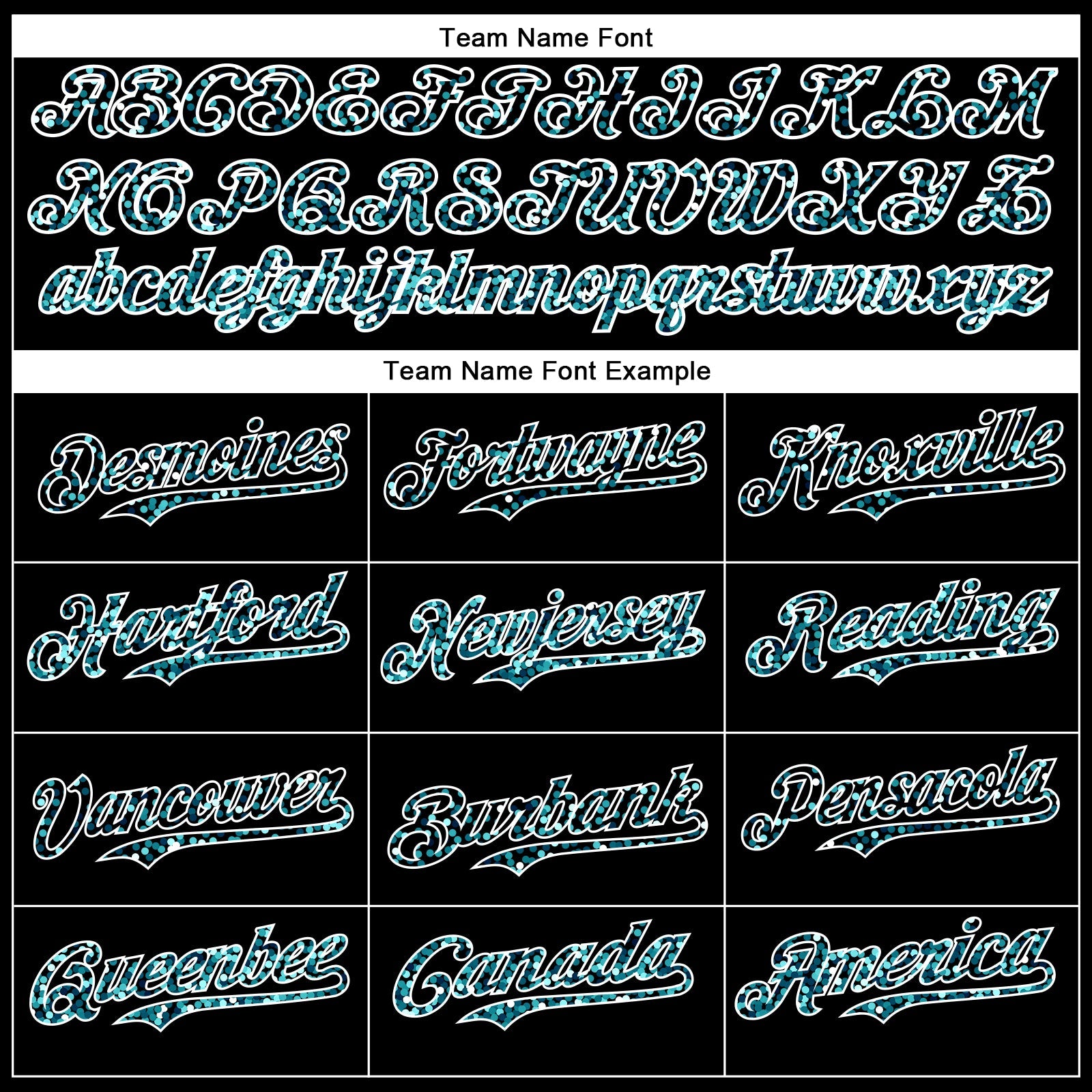 Custom Black Teal-White 3D Pattern Design Abstract Colorful Glittering Dot Authentic Baseball Jersey view 4