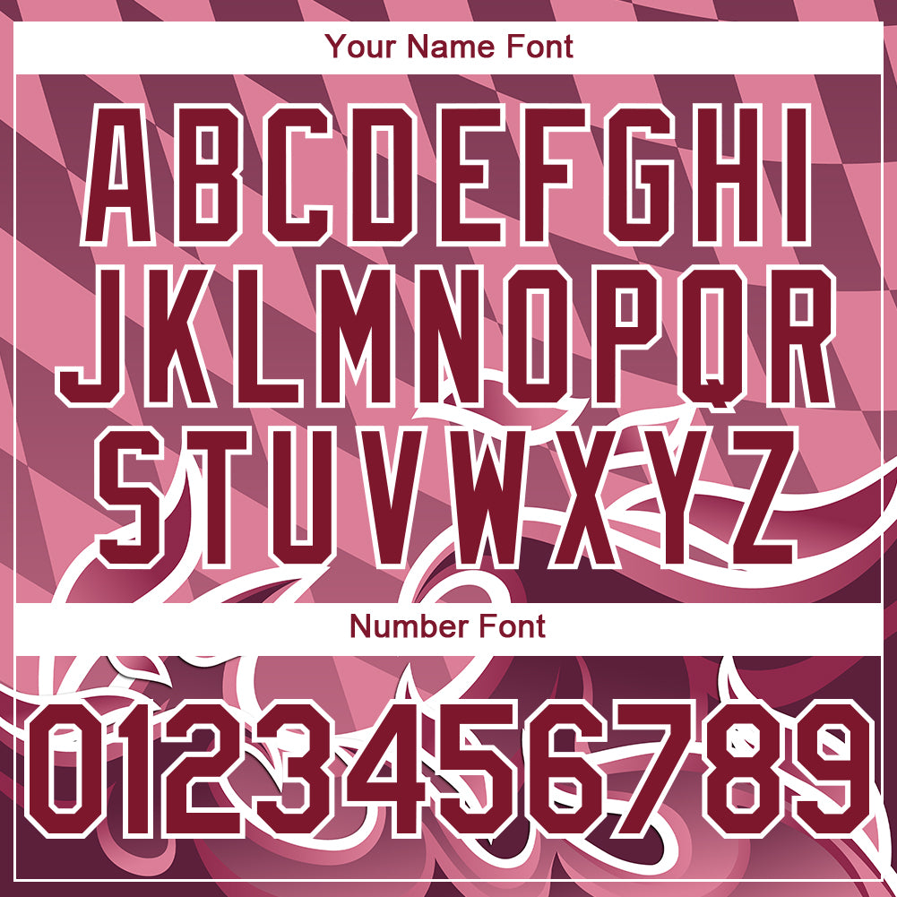 Custom Light Pink Crimson-White 3D Pattern Design Flame Authentic Baseball Jersey view 5