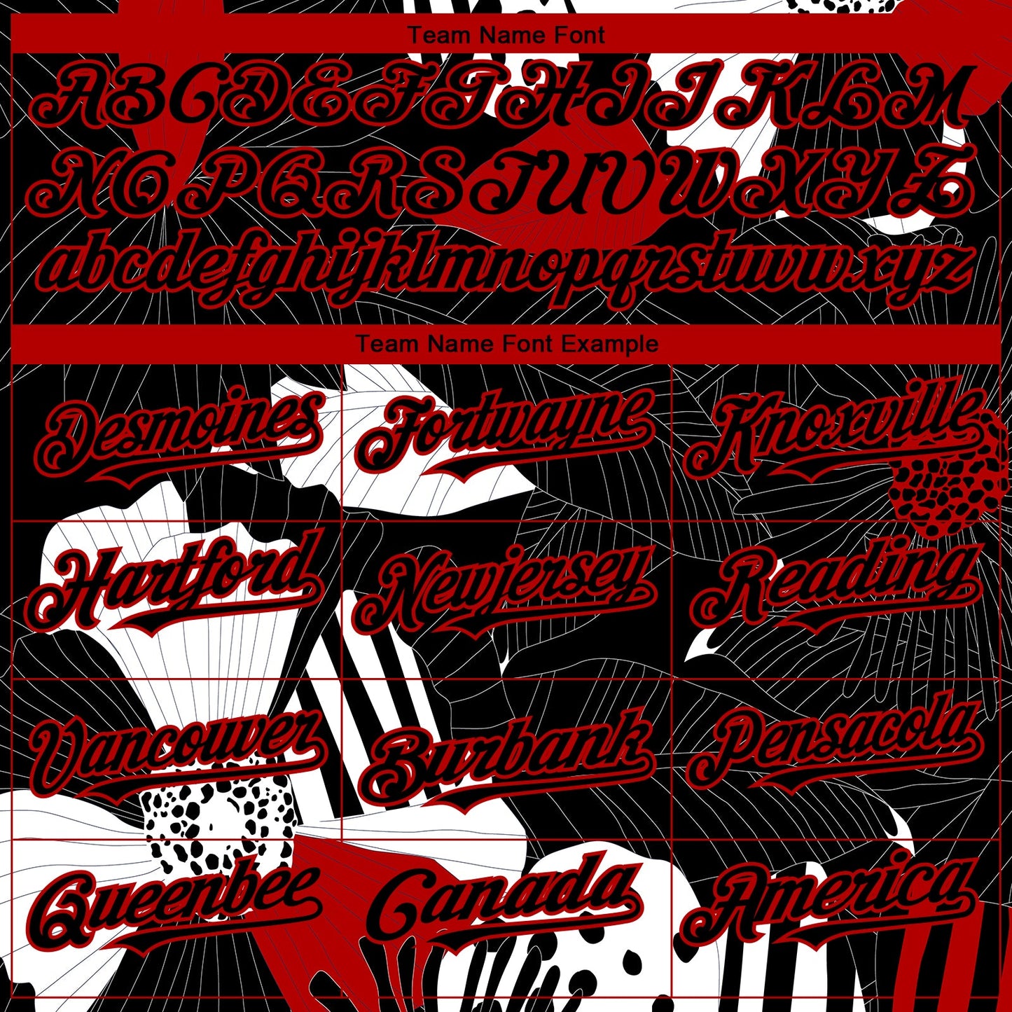 Custom Black Red-White 3D Pattern Design Flower Authentic Baseball Jersey view 4