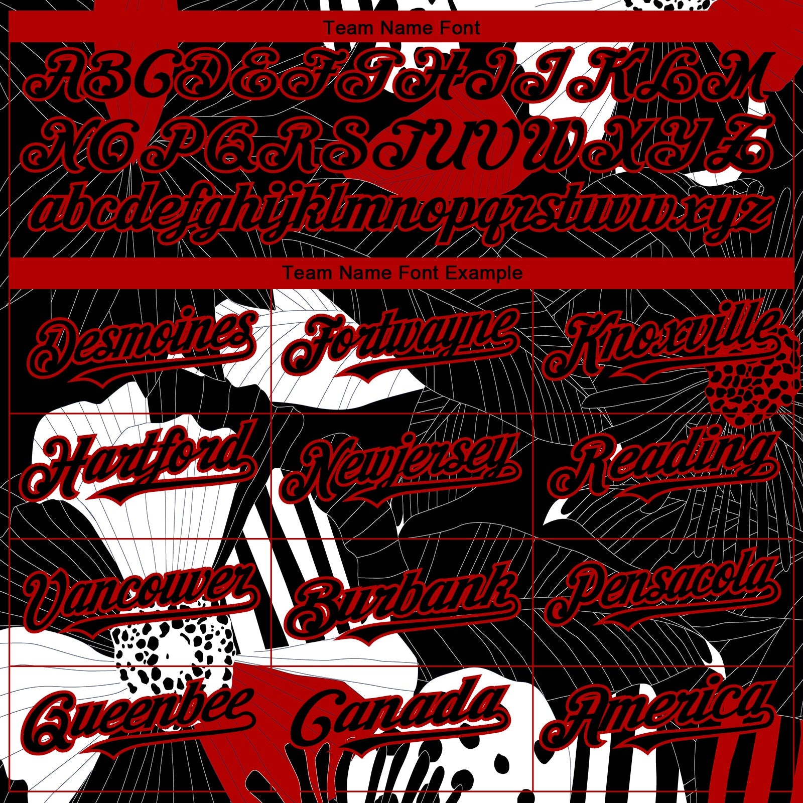 Custom Black Red-White 3D Pattern Design Flower Authentic Baseball Jersey view 4