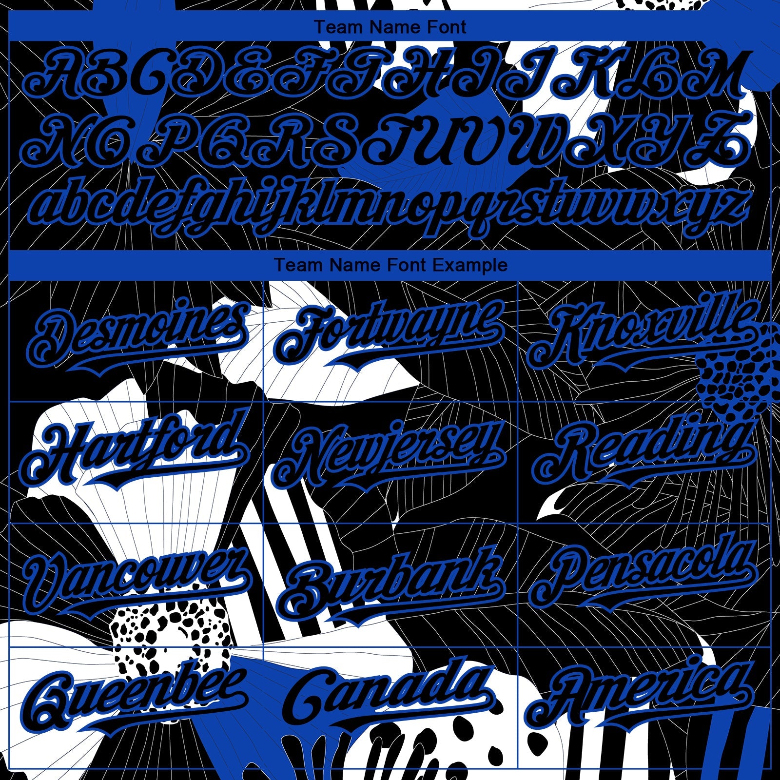 Custom Black Thunder Blue-White 3D Pattern Design Flower Authentic Baseball Jersey view 4