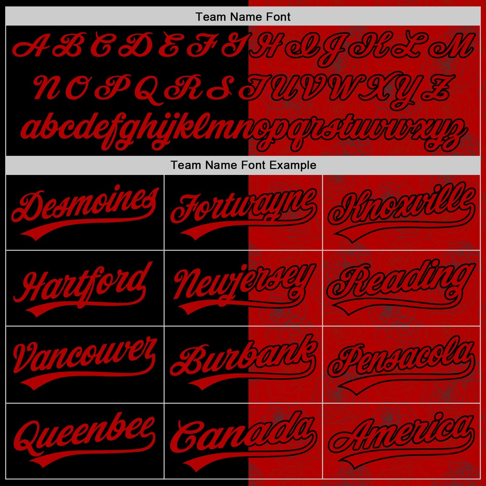 Custom Red Black 3D Pattern Design Gothic Style Rose Authentic Baseball Jersey view 4