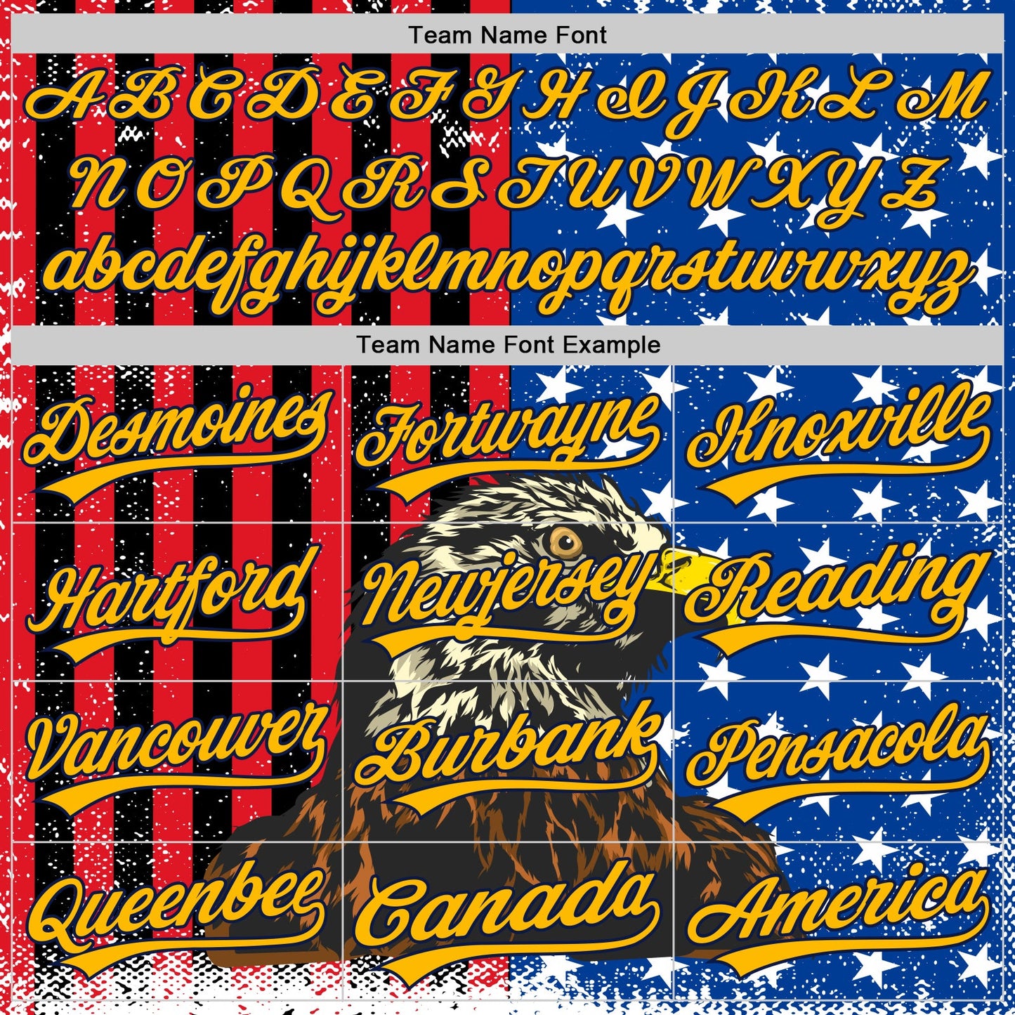 Custom Navy Gold-Red 3D American Flag Eagle And Star Authentic Baseball Jersey view 4