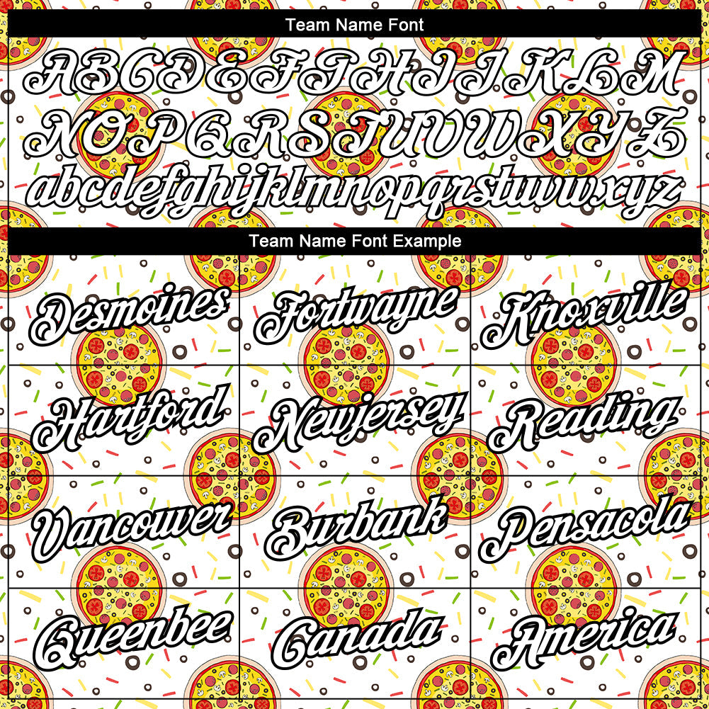 Custom White Black 3D Pattern Design Food Pizza Performance T-Shirt view 3