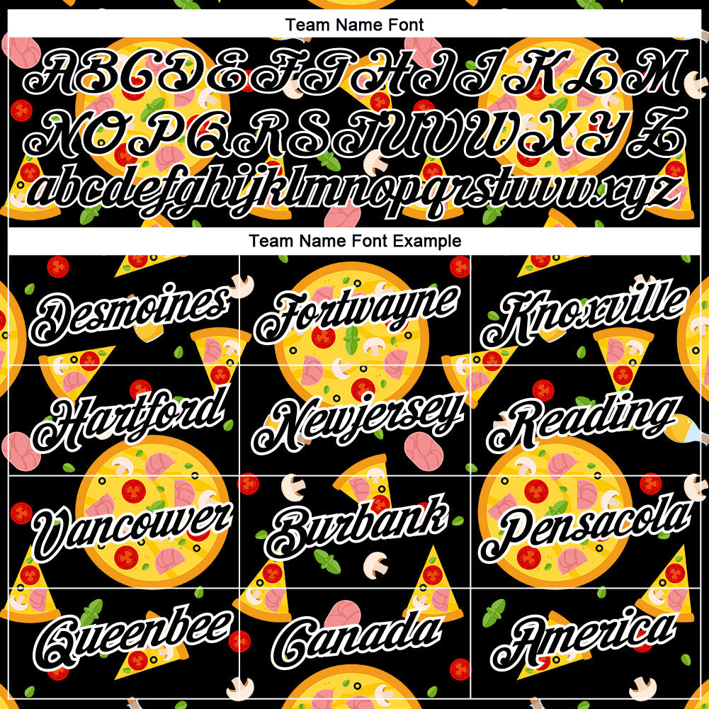 Custom Black White 3D Pattern Design Food Pizza Performance T-Shirt view 3