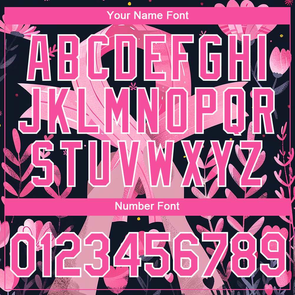 Custom Black Pink-White 3D Pink Ribbon Breast Cancer Performance T-Shirt view 4