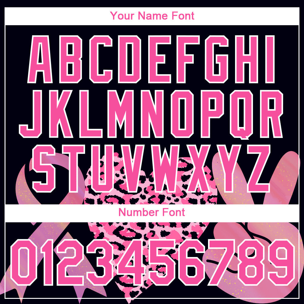Custom Black Pink-White 3D Pink Ribbon Breast Cancer Performance T-Shirt view 4