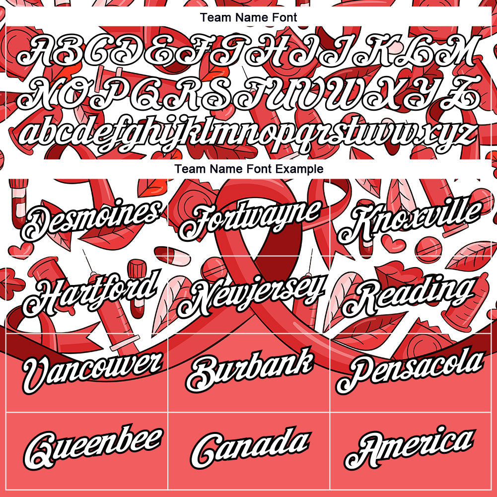 Custom Red White-Black 3D Pattern Design World AIDS Day Performance T-Shirt view 3