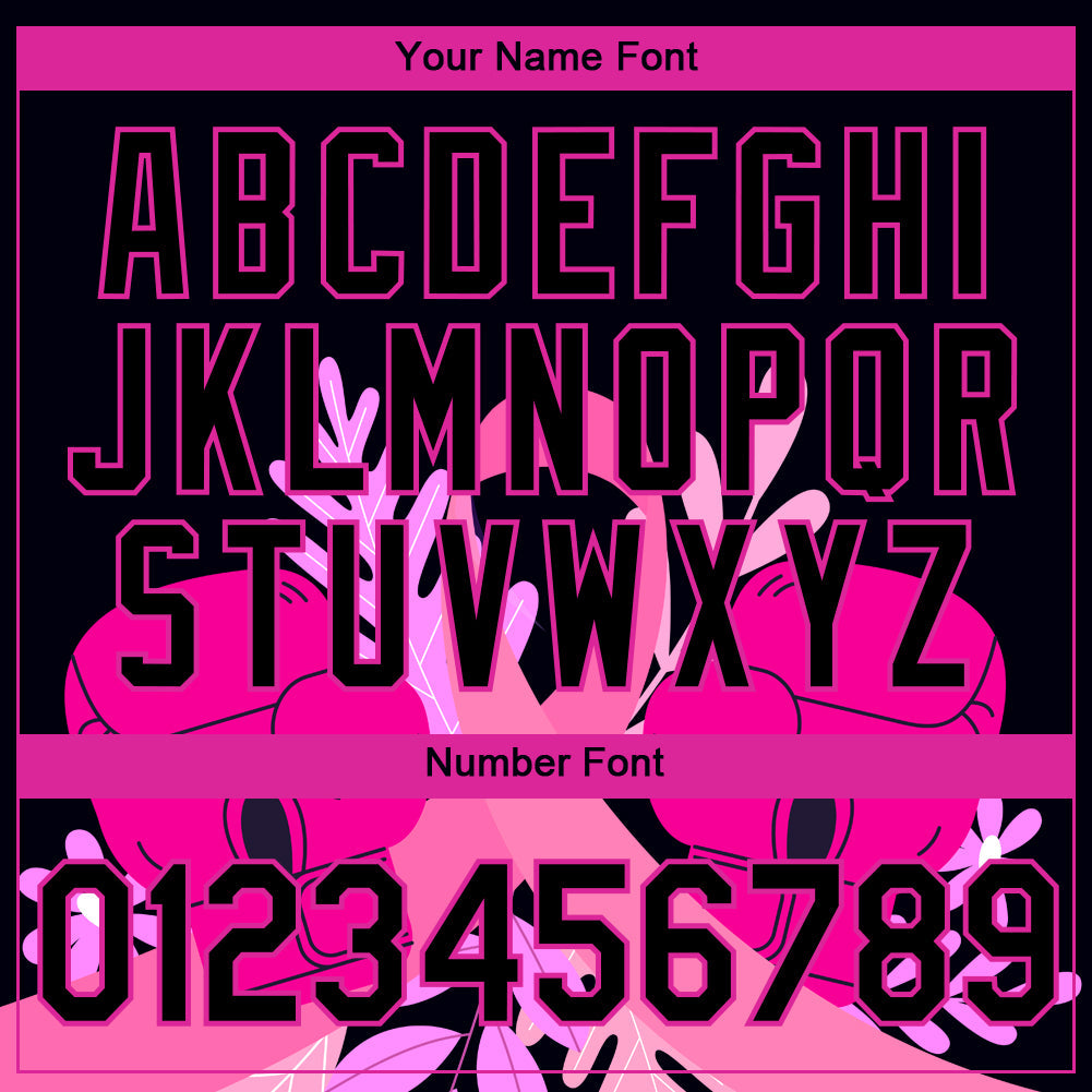 Custom Black Deep Pink 3D Pink Ribbon Breast Cancer Performance T-Shirt view 4