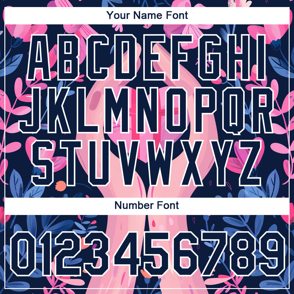 Custom Navy White 3D Pink Ribbon Breast Cancer Performance T-Shirt view 4