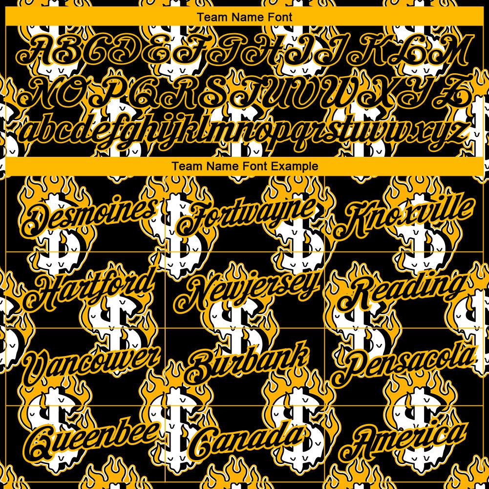 Custom Black Gold 3D Pattern Design Burnfiring Dollar Sign Money Theme Performance T-Shirt view 3