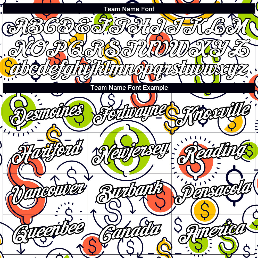 Custom White Black 3D Pattern Design Dollar Sign Money Theme Performance T-Shirt view 3